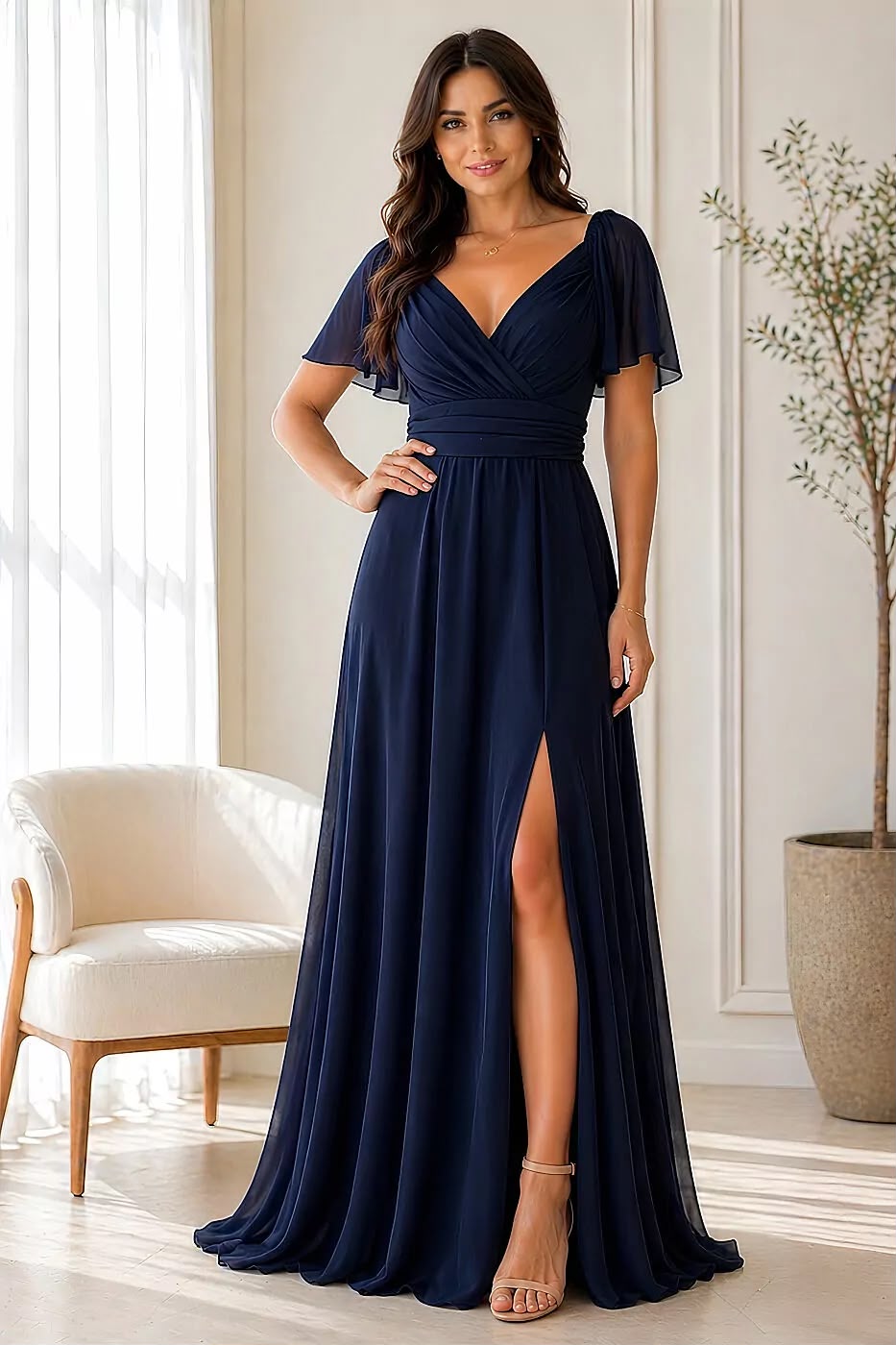Vestido azul marinho