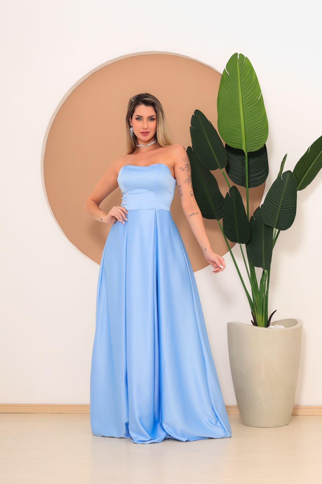 Vestido azul claro